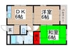 メゾンコムラ 2DKの間取り