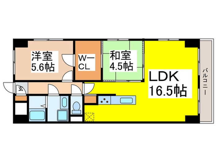間取り図 ハイ・フラット・ワン