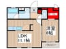 マイエス櫛引 1LDKの間取り