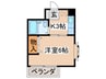 三ツ木コ－ポ富士見台 1Kの間取り