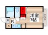 リュカハウスＡ 1Kの間取り