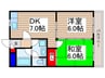 光マンション富士見野 2DKの間取り
