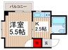 アーバンハイム浜崎 1Kの間取り