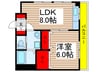 タイムズマートビル 1LDKの間取り