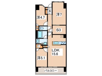 間取図 ﾘﾋﾞｵﾀﾜｰ小田急相模原(1704)