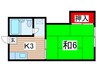 ホワイトコスモス 1Kの間取り