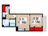 タウンハウス昭和 1DKの間取り
