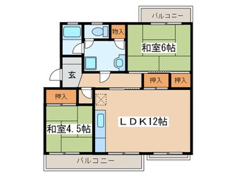 間取図 くずは台団地１０号棟（503）