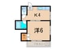 湯本マンション 1Kの間取り