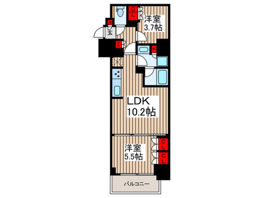 間取図 クレストコート押上NORTH