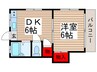 戸井田荘 1DKの間取り