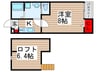 レインボー 1Kの間取り