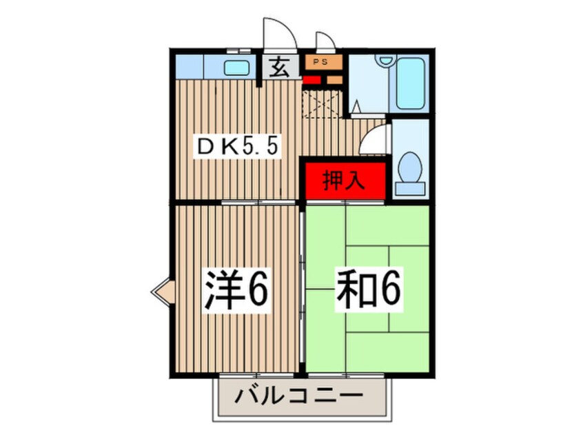 間取図 グリ－ンプラザ入間　Ａ