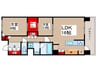ﾚｰﾍﾞﾝﾘｳﾞｧｰﾚ東日暮里(602) 2LDKの間取り