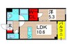 メゾン北綾瀬 1LDKの間取り