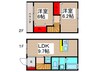 グランベールＳ３ 2LDKの間取り