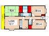 第５旭マンション 3LDKの間取り