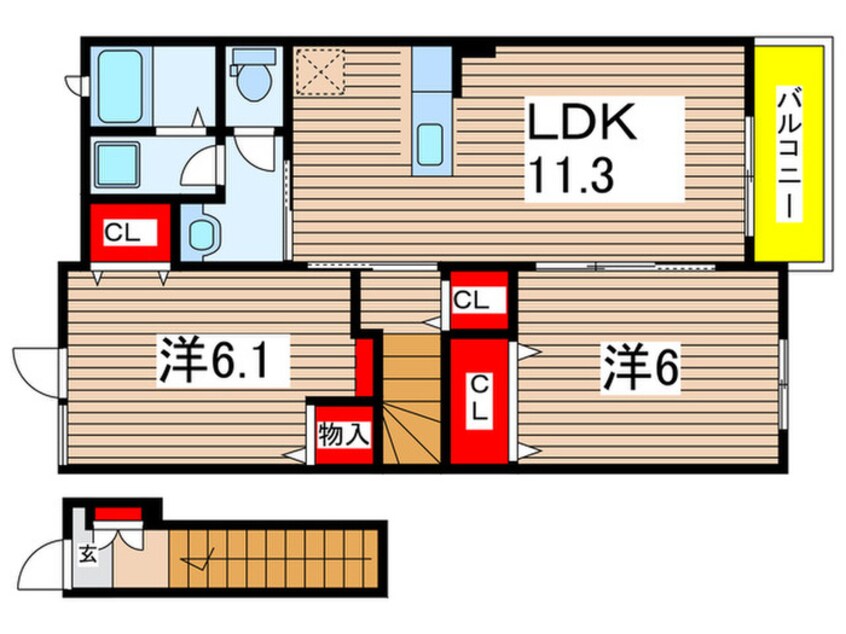 間取図 サンヴェール大芝B