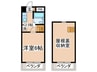 向ノ岡マンション 1Kの間取り