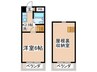 向ノ岡マンション 1Kの間取り