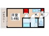 ＣＲＡＳＴＩＮＥ松戸字平潟 1Kの間取り