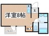 ラ・ブリュ－ム 1Rの間取り