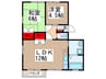 エクセル千間台B棟 2LDKの間取り