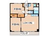 プリベールつるや 2LDKの間取り