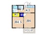 ハイツ貴利 2Kの間取り