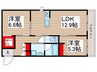MILLE　TWA　氷川町 2LDKの間取り