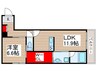 MILLE　TWA　氷川町 1LDKの間取り
