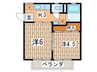 ケ－エスハイツ 2Kの間取り