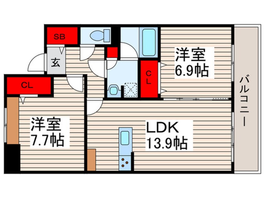 間取図 ロイヤルパークスシーサー南千住