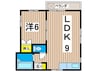 サンライズ港南 1LDKの間取り