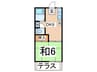 ベルゾ－ネ大成Ｂ棟 1DKの間取り