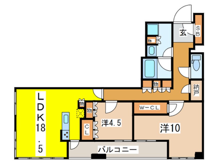 間取図 ｻﾞ･湾岸ﾀﾜｰ･ﾚｯｸｽｶﾞｰﾃﾞﾝ(2515)