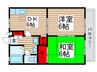 フローラムツミ 2DKの間取り