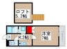 リバ－ベルのぎく野 1Kの間取り