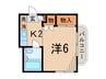 マンション米田 1Kの間取り