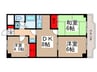 レジデンス富美浜 3DKの間取り