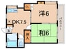 第２石井コーポ 2DKの間取り