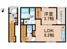リーブルファイン新小岩 1LDKの間取り