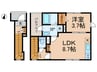 リーブルファイン新小岩 1LDKの間取り