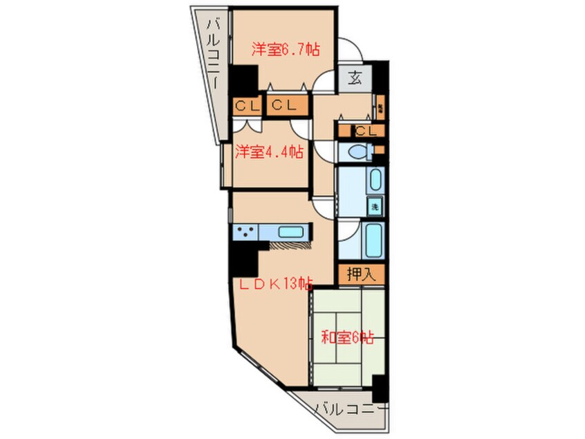 間取図 エンゼル川崎グランディア(802)