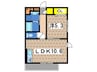 大黒屋ハイツ三番館 1LDKの間取り