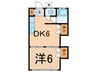 第二栄荘 1DKの間取り