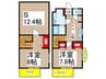ウッドマンション和光Ⅱ 2DK+Sの間取り