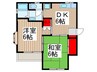 バレールむさし野 2DKの間取り
