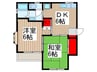 バレールむさし野 2DKの間取り