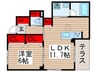 フォンティーヌ七番館 1LDKの間取り